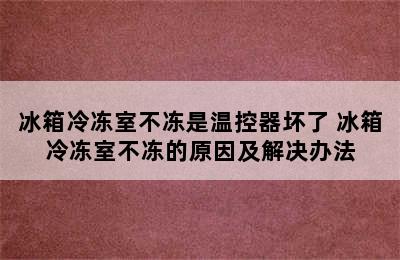 冰箱冷冻室不冻是温控器坏了 冰箱冷冻室不冻的原因及解决办法